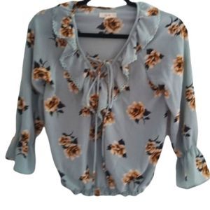 Ruffle floral blouse